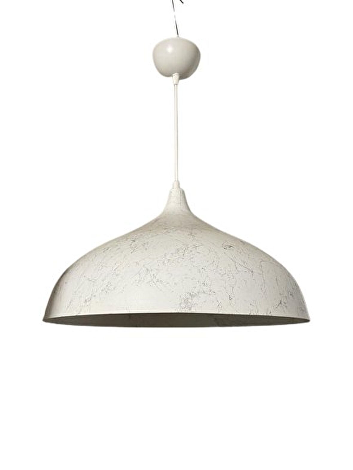  Rsylight Retro Beyaz Mermer Desenli Dekoratif Tekli Rustik Metal Sarkıt Avize 43 Cm