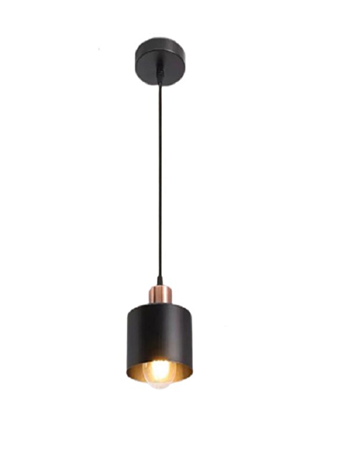  Rsylight Retro Metal Dekoratif Siyah Rustik Tekli Sarkıt Avize Çap 15 cm