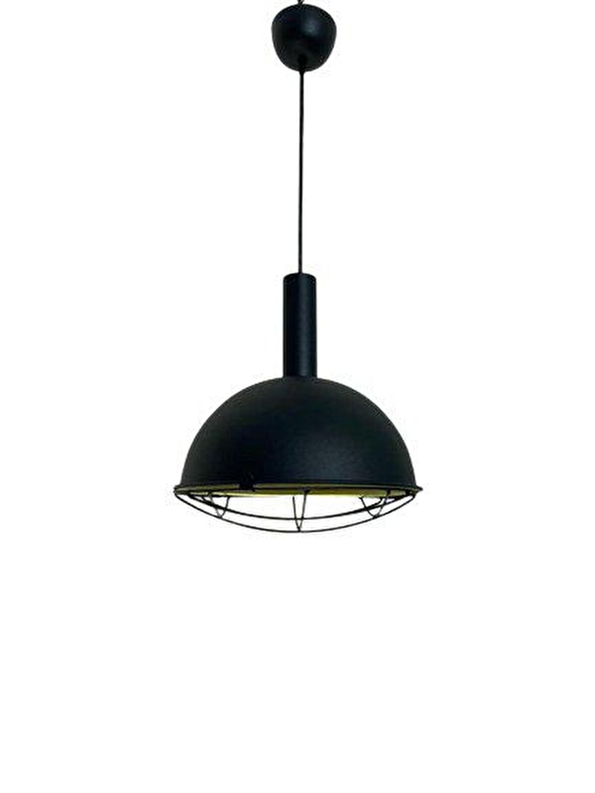 Rsylight Retro Metal Dekoratif Rustik Kafesli Siyah Tekli Sarkıt Avize Çap 30 cm