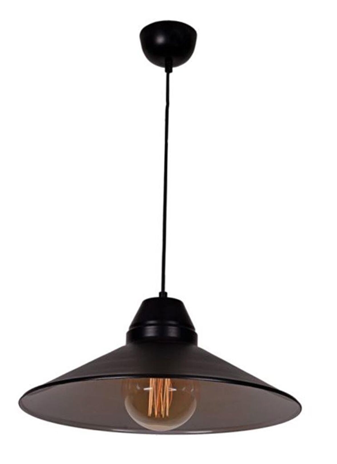 Rsylight Retro Metal Dekoratif Rustik Siyah Tekli Sarkıt Avize Çap 42 cm