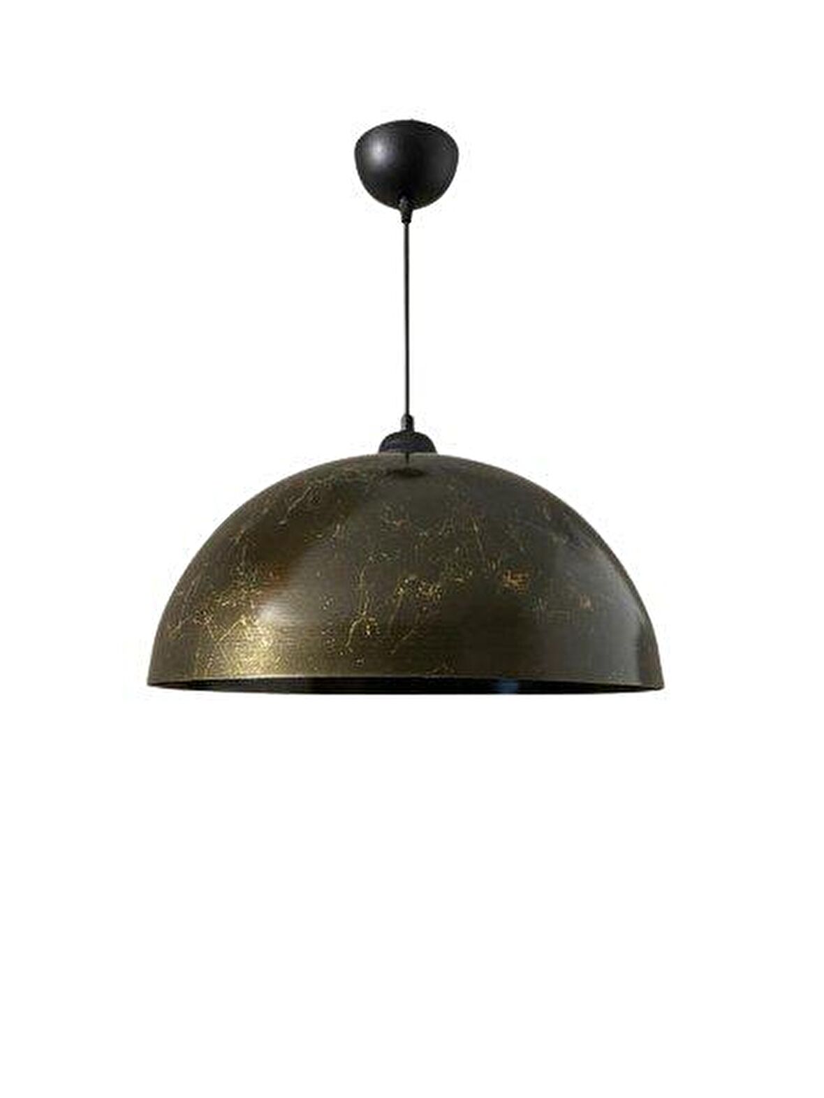 Rsylight Retro Kahve Mermer Desenli Dekoratif Tekli Rustik Metal Sarkıt Avize 40 Cm