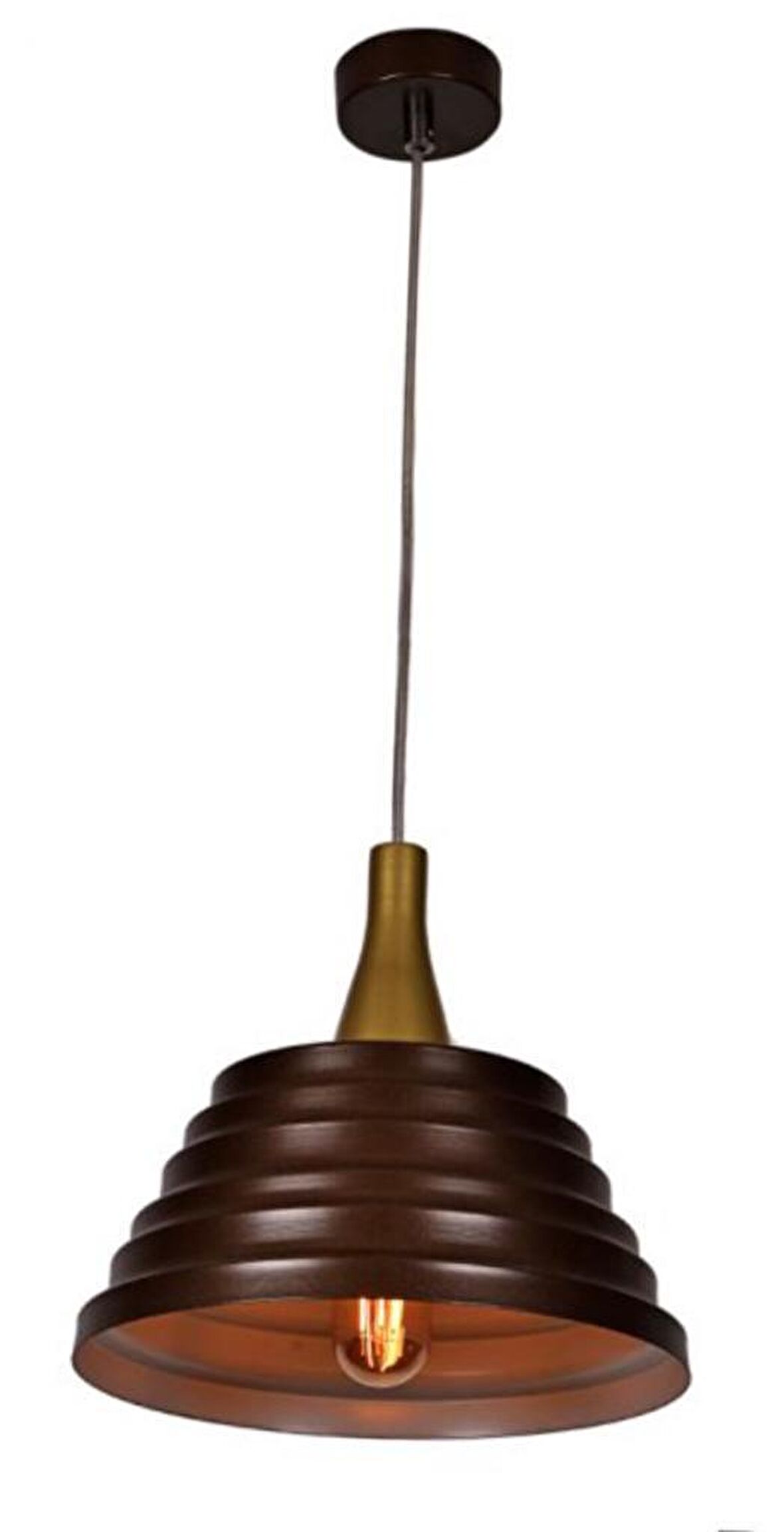  Rsylight Retro Metal Dekoratif Kahve Rustik Tekli Sarkıt Avize Çap 27 cm