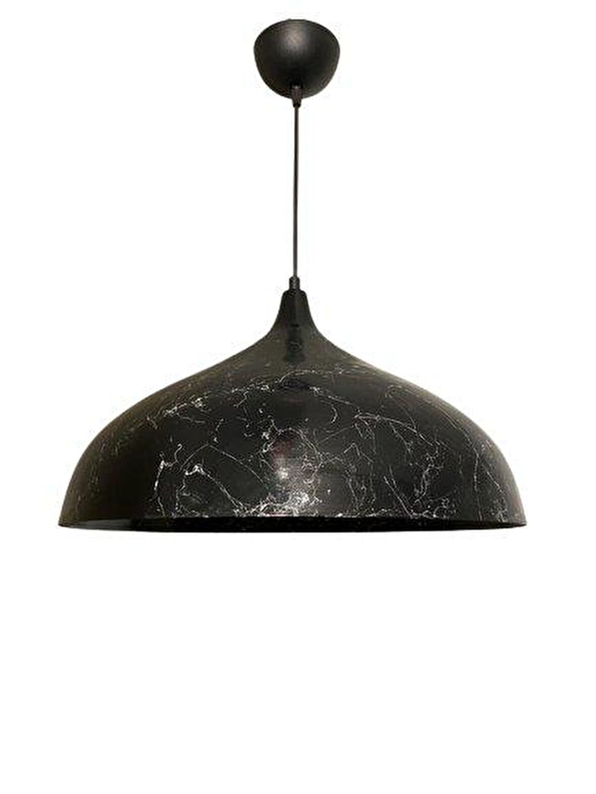 Dylight Retro Kahve Mermer Desenli Dekoratif Tekli Rustik Metal Sarkıt Avize 43 Cm