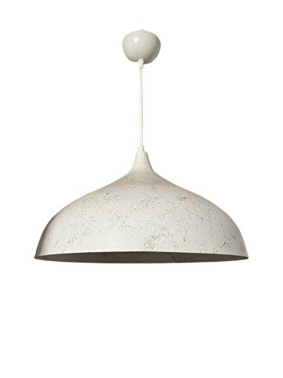 Dylight Retro Beyaz Mermer Desenli Dekoratif Tekli Rustik Metal Sarkıt Avize 43 Cm