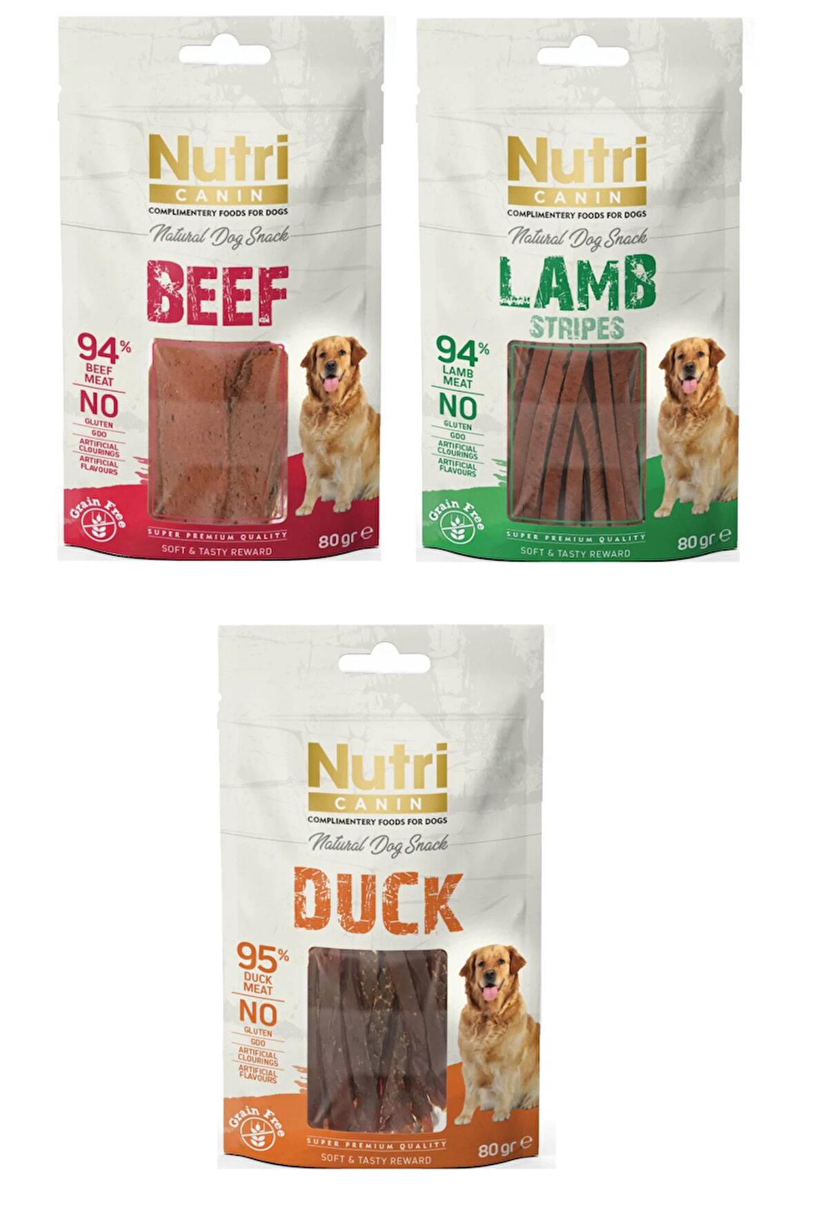 Nutri Canin 3 Çeşit Karma Fileto Köpek Ödülü 80 Gr. X 3 Adet