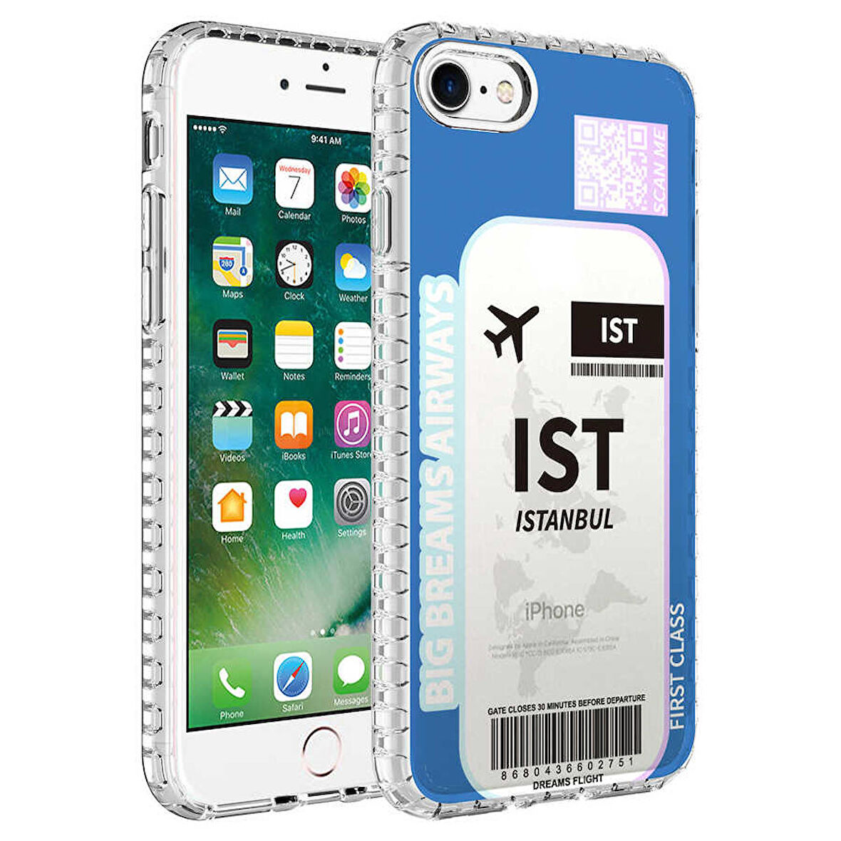 Smcase iPhone 8 Kılıf Desenli Elegans Serisi No Silikon