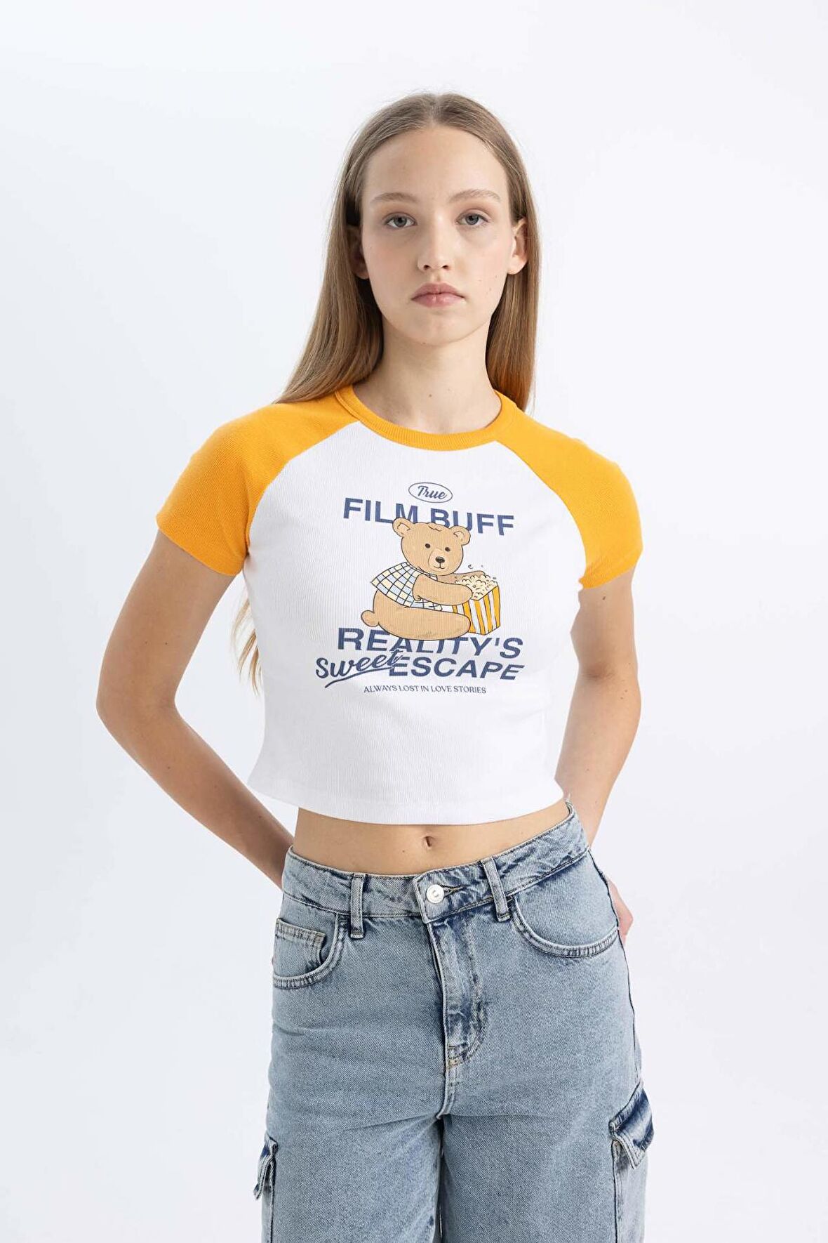 Coool Fitted Bisiklet Yaka Baskılı Kısa Kollu Tişört