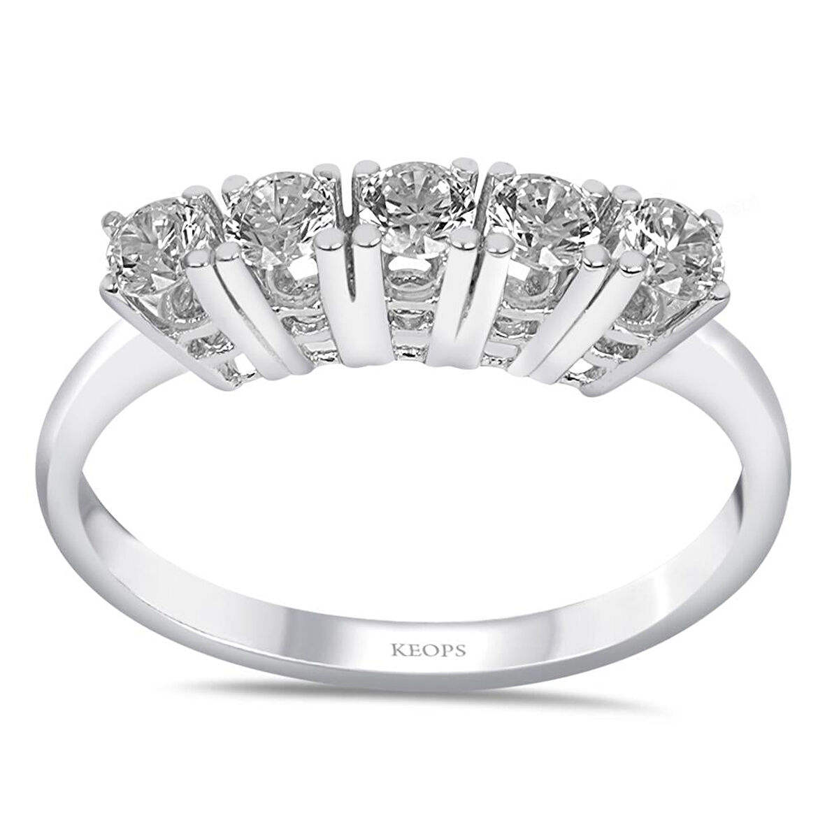 G Renk 0.50 Karat Pırlanta Beştaş Yüzük