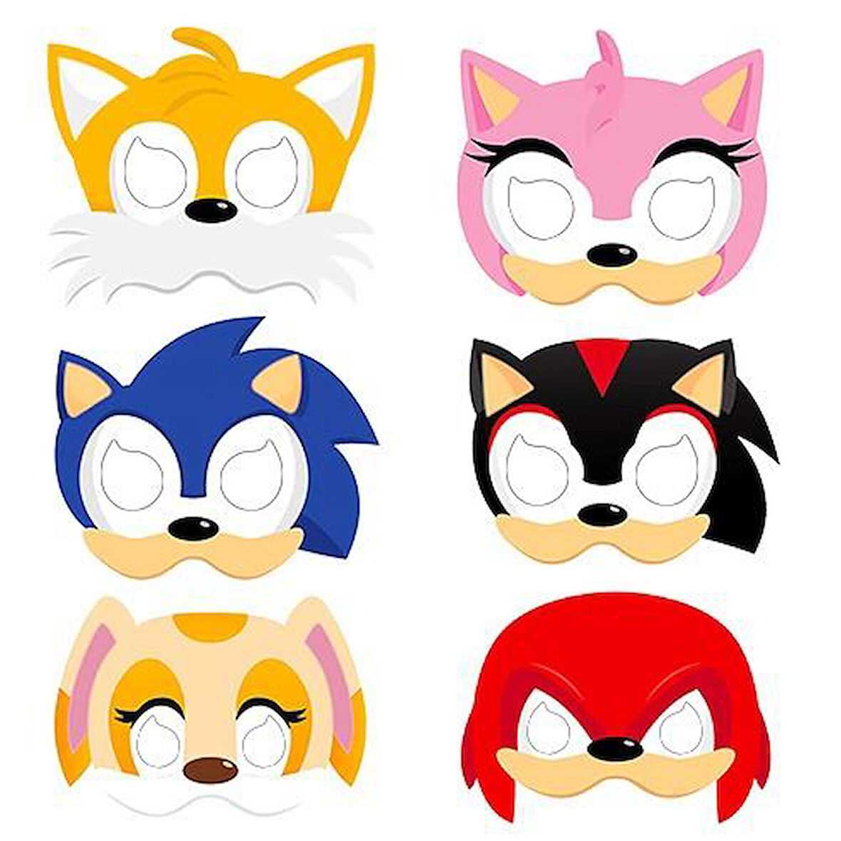 Maske 6 lı SONİC KİRPİ kağıt maske          