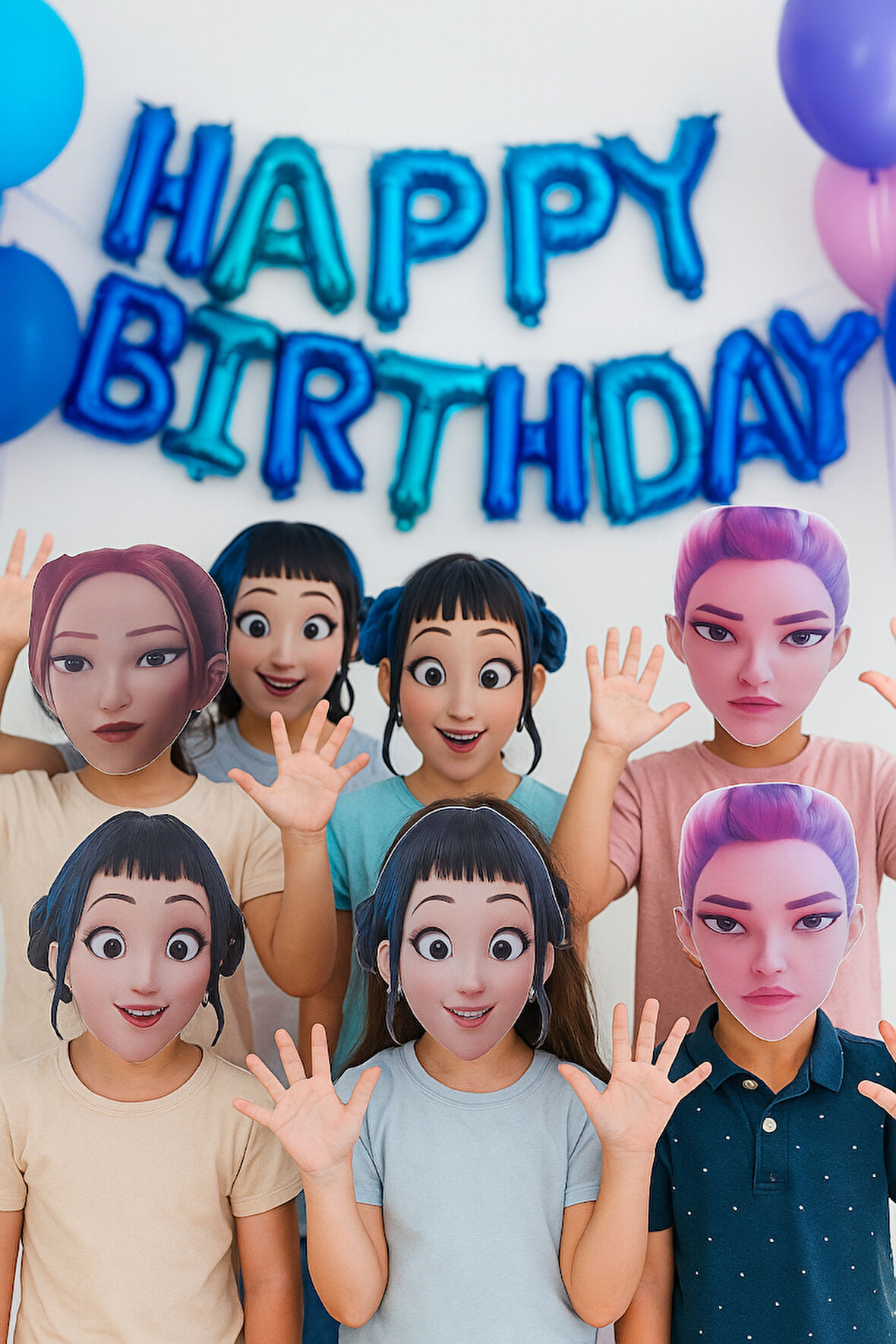 6'lı Paket Lisanslı K-pop Hunterix Demon Hunters İblis Avcıları Karton Maske Seti - Parti ve Etkinlik Kostümü Aksesuarı