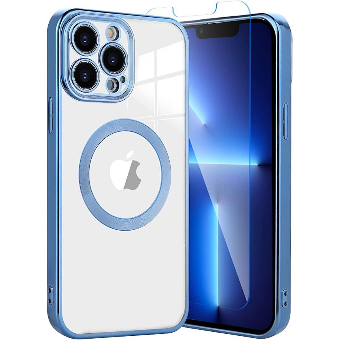 Smcase iPhone 12 Pro Kılıf Kamera Korumalı Omega Lazer Silikon  Nano Ekran Koruyucu