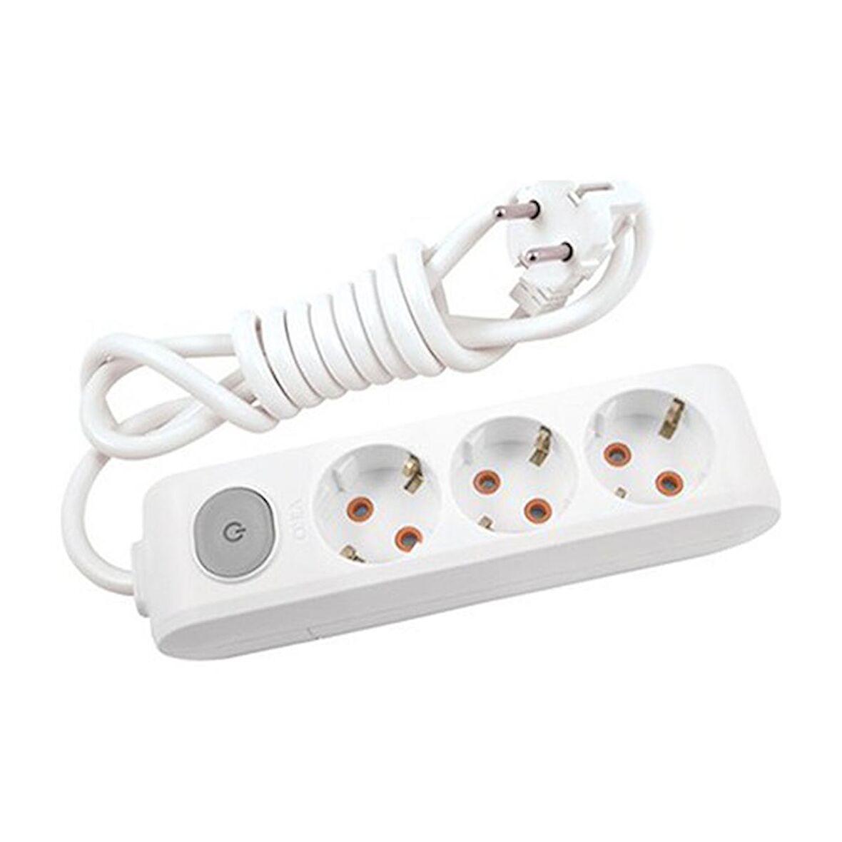 Viko Multi-Let 3 lü Anahtarlı Kablolu Priz 1 Mt. Beyaz