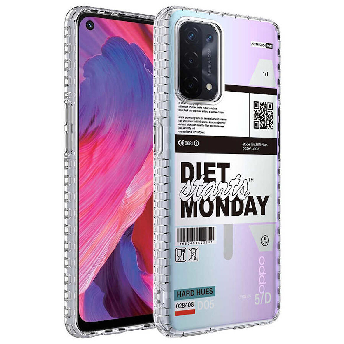 Smcase Oppo A74 4G Kılıf Desenli Elegans Serisi Silikon