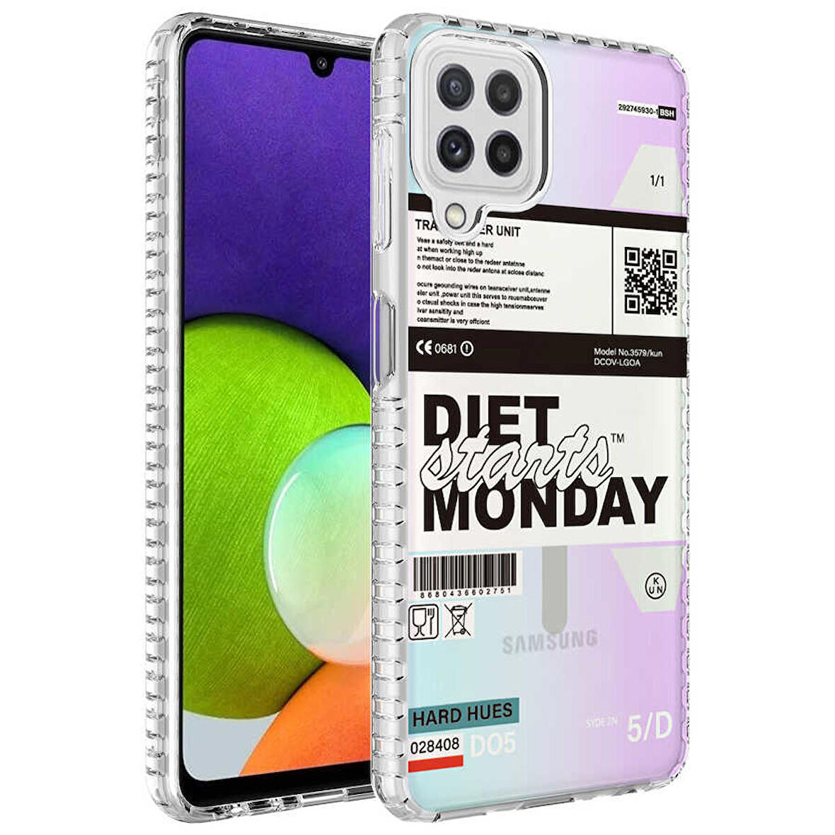 Smcase Samsung Galaxy A22 4G Kılıf Desenli Elegans Serisi Silikon