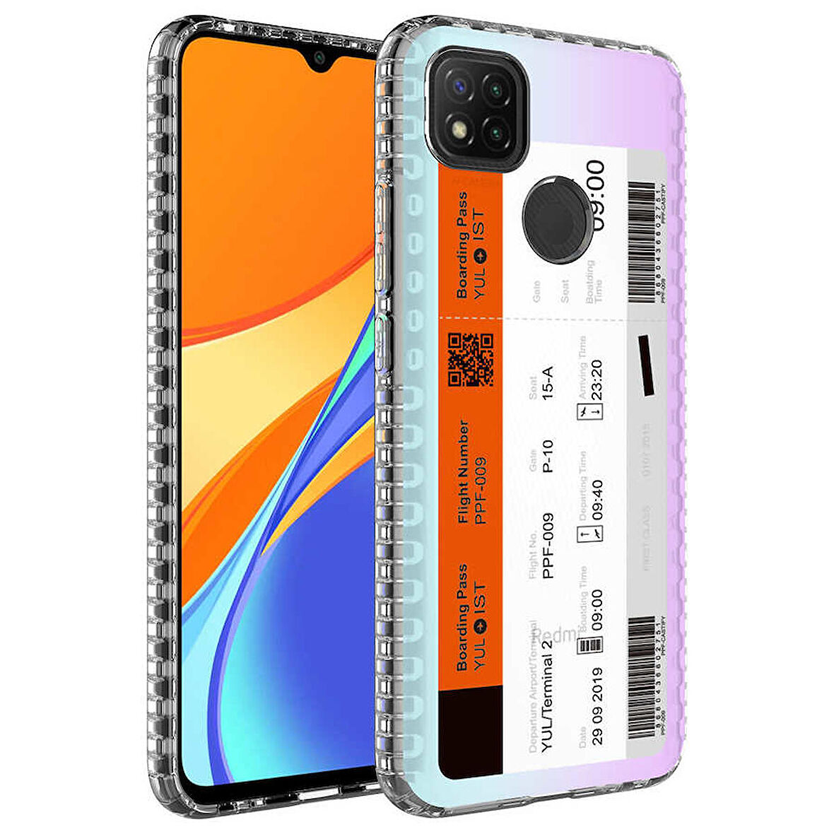 Smcase Xiaomi Redmi 9C Kılıf Desenli Elegans Serisi Silikon