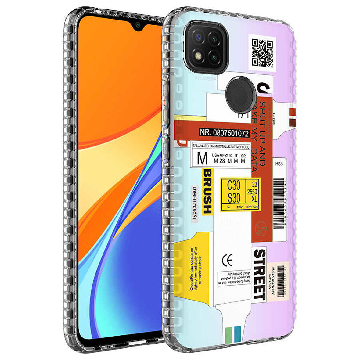 Smcase Xiaomi Redmi 9C Kılıf Desenli Elegans Serisi Silikon