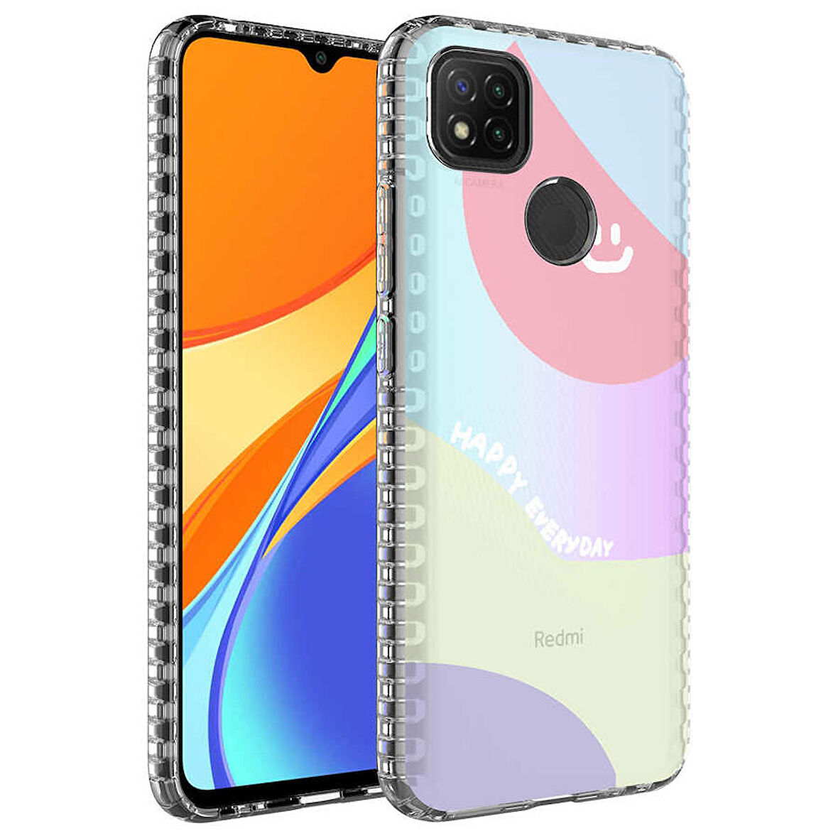 Smcase Xiaomi Redmi 9C Kılıf Desenli Elegans Serisi Silikon