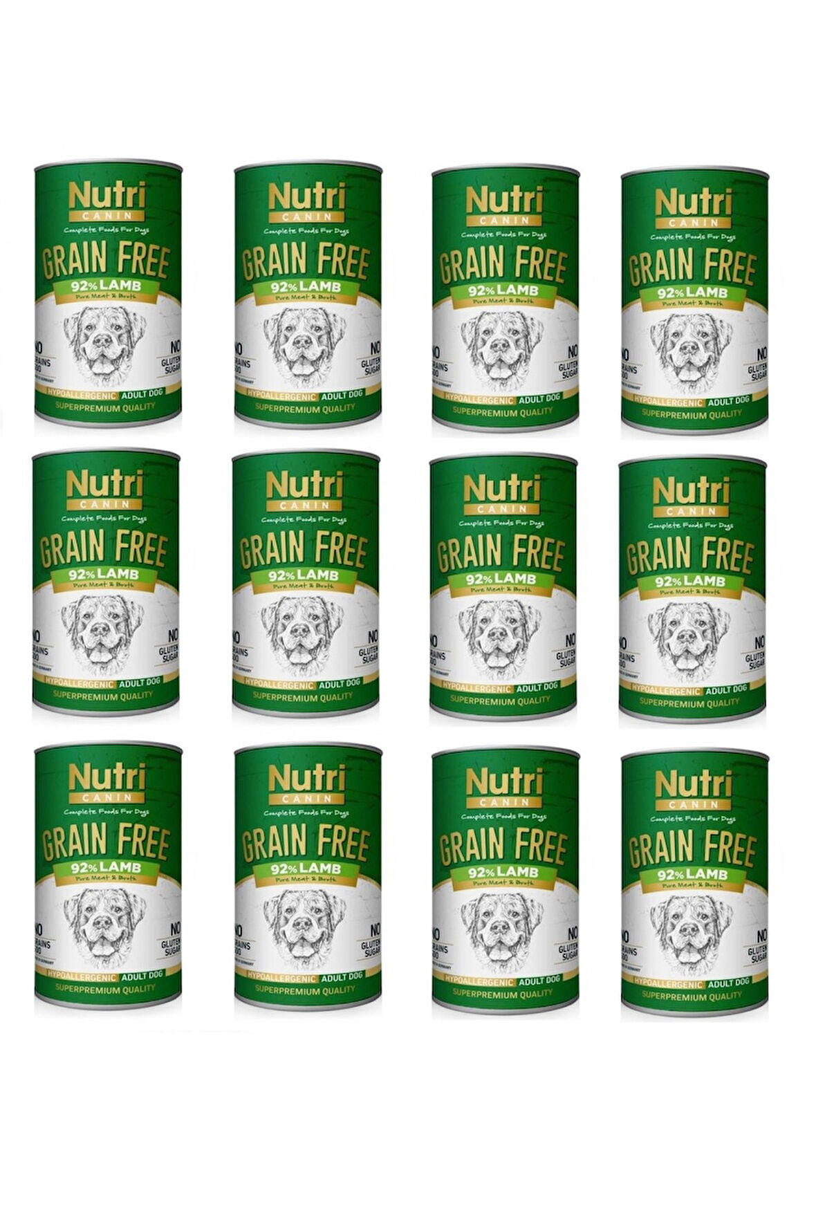 Nutri Canin Tahılsız Kuzu Etli Köpek Konserve 400 Gr. X 12 Adet
