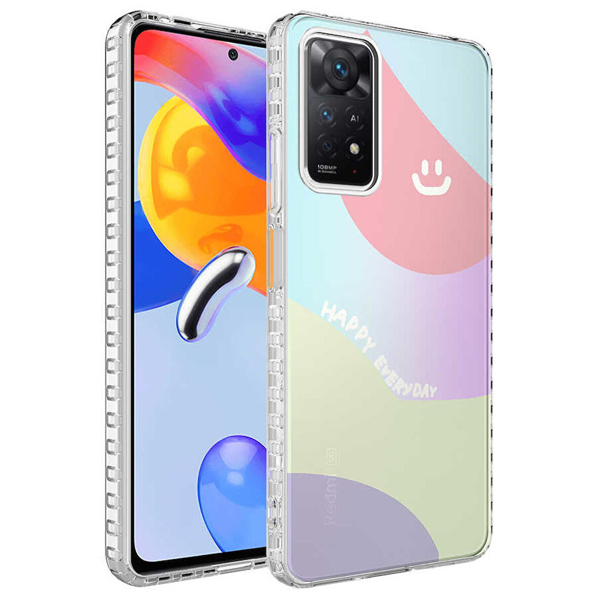 Smcase Xiaomi Redmi Note 11 Global Kılıf Desenli Elegans Serisi Silikon