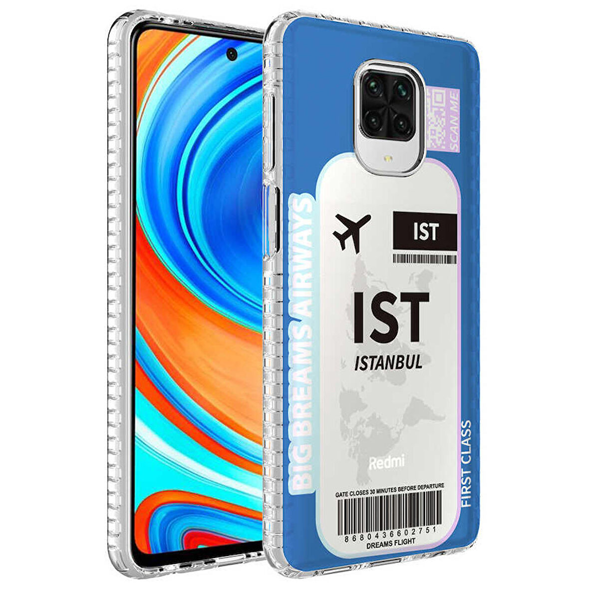 Smcase Xiaomi Redmi Note 9 Pro Kılıf Desenli Elegans Serisi Silikon