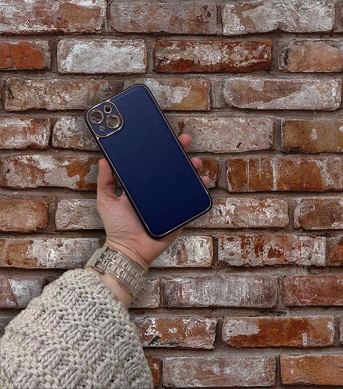 İphone 14 Coco Deri Görünümlü Kapak-Kılıf