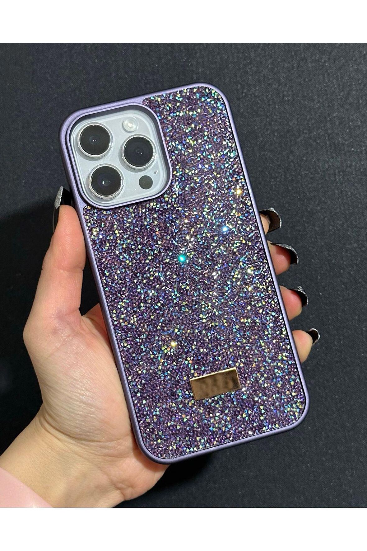 İphone 15 Uyumlu Sw İnce Taşlı Elmas Işıltılı Telefon Kılıfı
