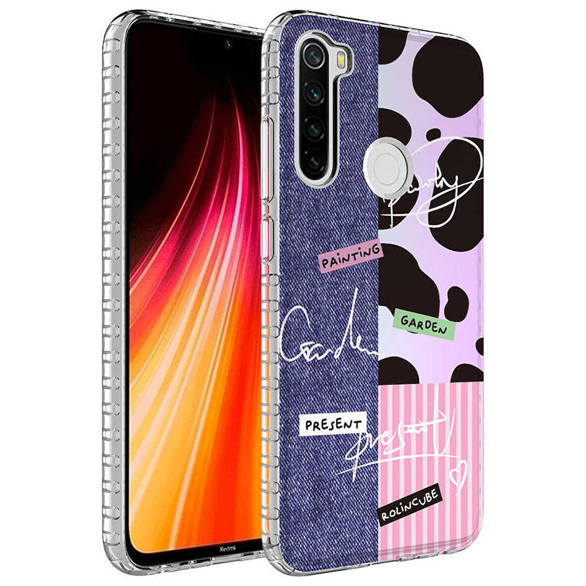 Smcase Xiaomi Redmi Note 8 Kılıf Desenli Elegans Serisi Silikon