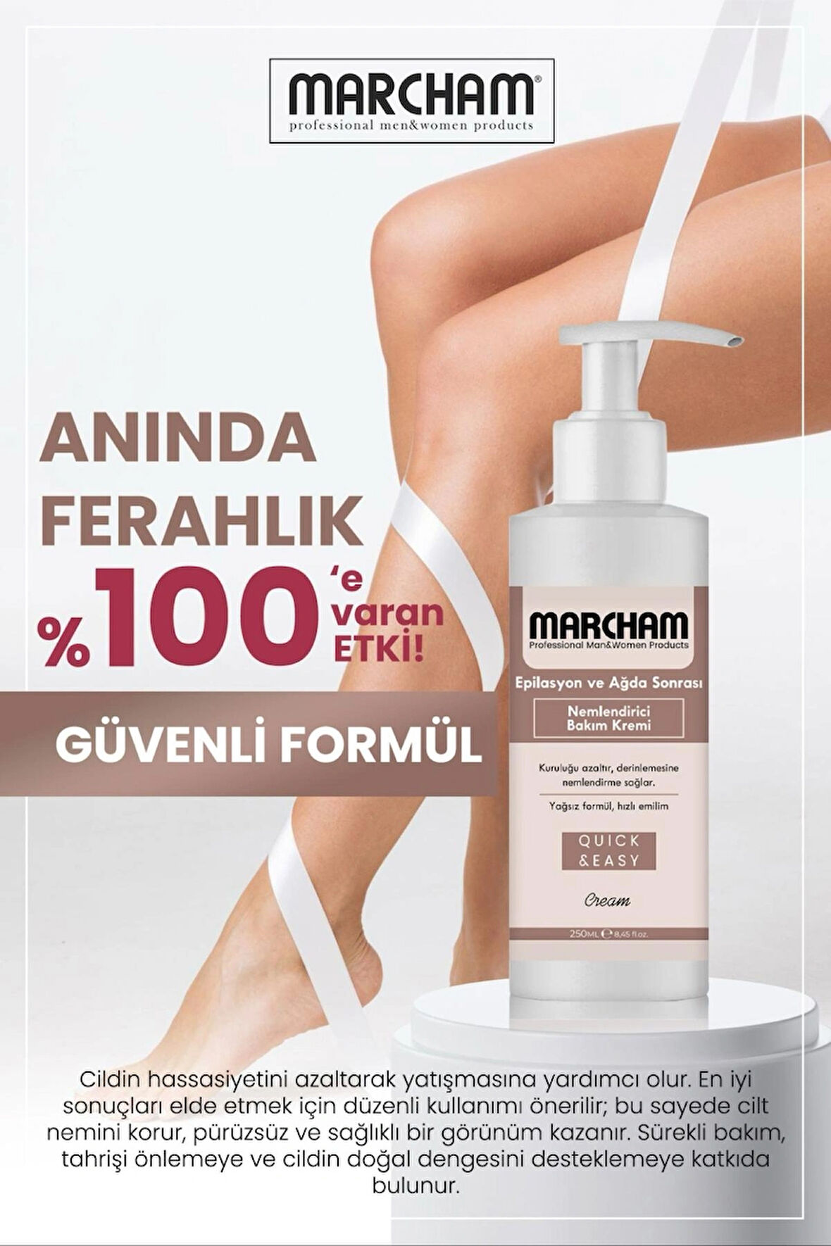 Marcham Lazer ve Ağda Sonrası Cilt Bakım Kremi