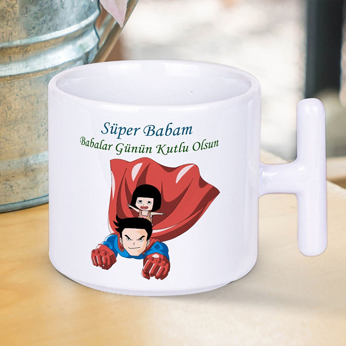 Süper Babam Babalar Günün Kutlu Olsun Baskılı T Kupa Bardak Kahve Çay Seven Babalara Muhteşem Hediyelik T Kupa