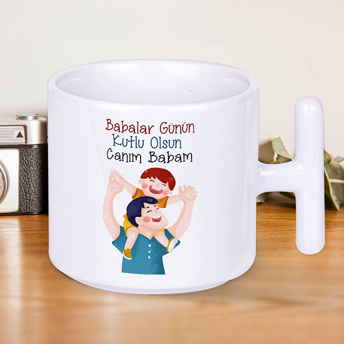 Babalar Günün Kutlu Olsun Canım Babam Baskılı Hediyelik T Kupa Bardak