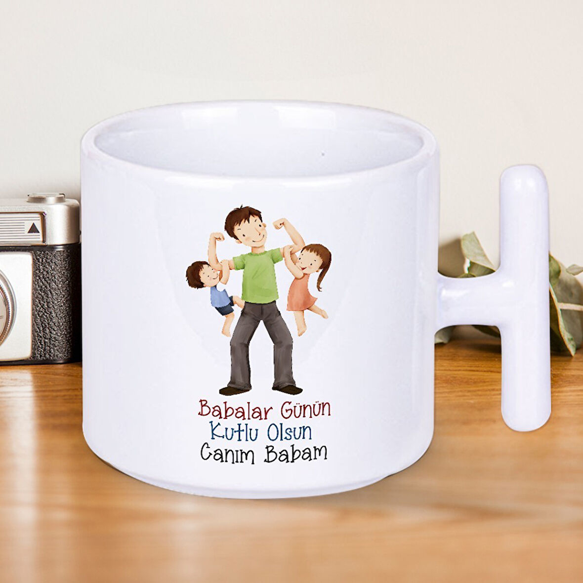 Babalar Günü’nde Ona Her Yudumda Seni Hatırlatacak Canım Babam Yazılı T Kupa Hediye Ver!