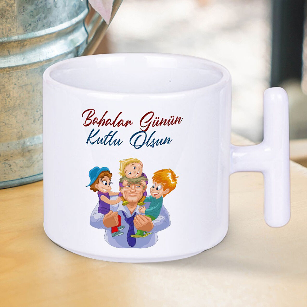 Babalar Günün Kutlu Olsun Yazılı Babalar Gününe Özel T Kupa Bardak