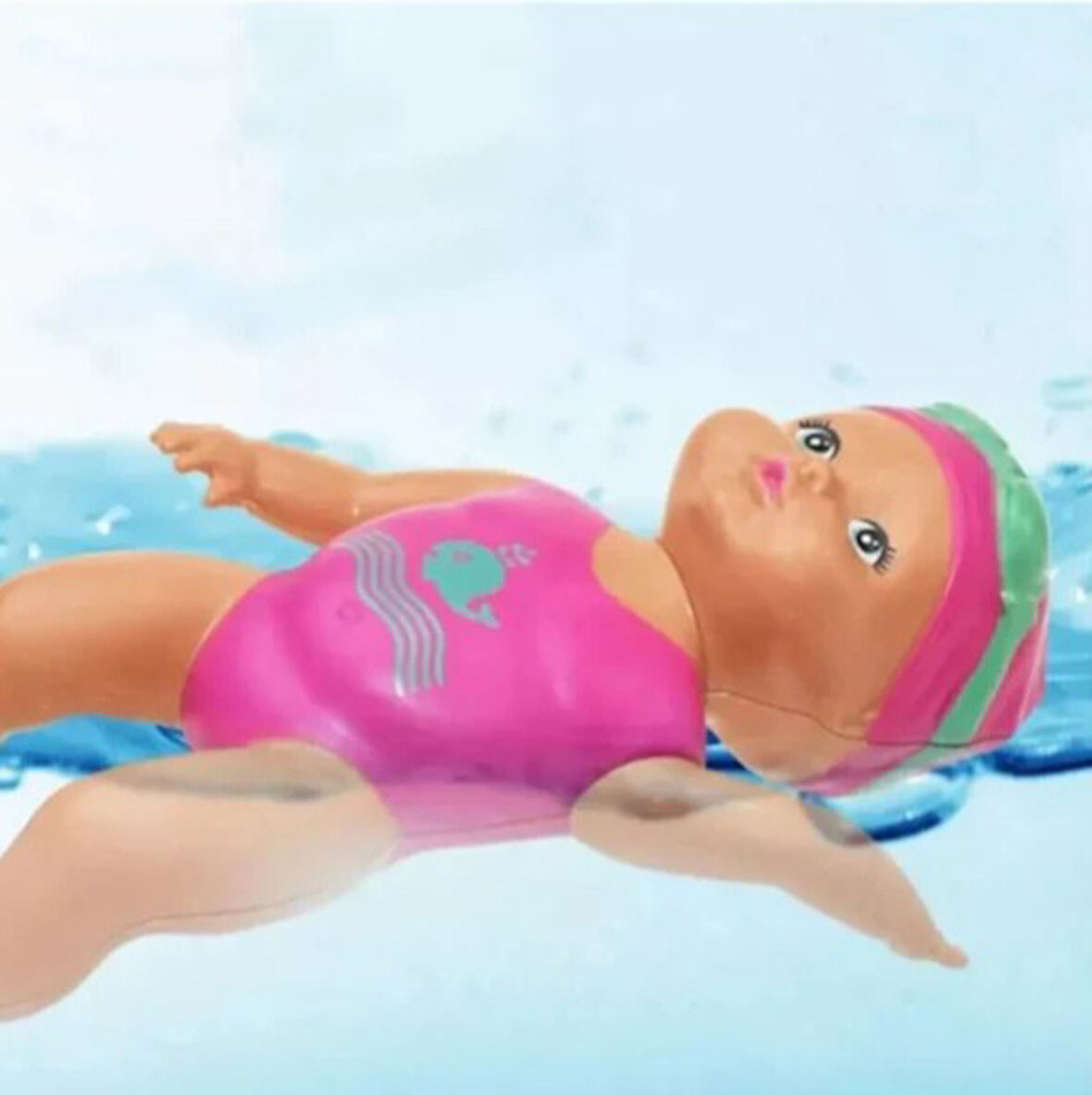Kurmalı Yüzen Bebek Denizde Havuzda Banyoda Su Kovasında Kendisi Yüzen Bebek Kurmalı 14 Cm