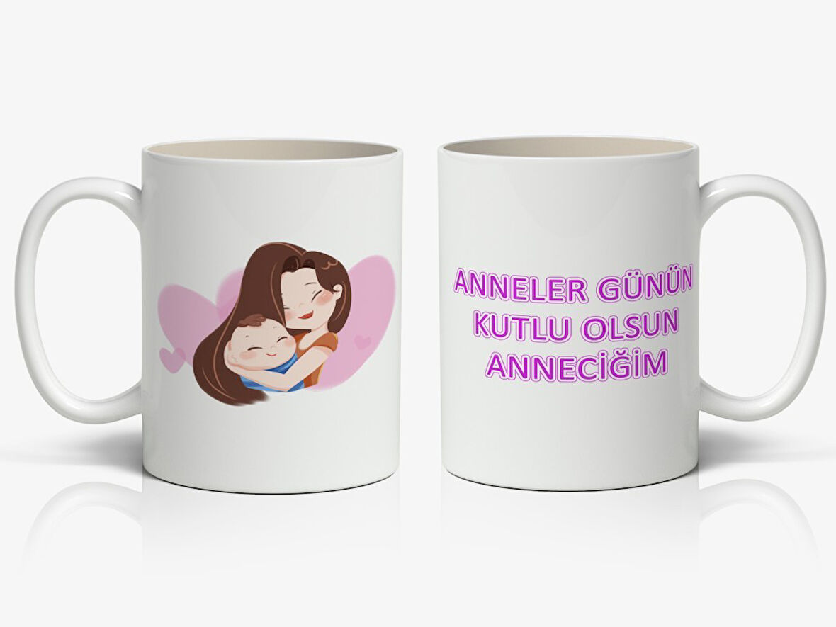 Anneler Günün Kutlu Olsun Anneciğim Yazılı 1 Adet Annelerin Kalbini Isıtacak Tasarım Hediyelik Kupa