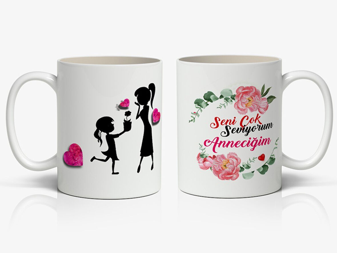 Seni Çok Seviyorum Anneciğim Baskılı 1 Adet Annelerin Gönlünü Fetheden Anneler Günü Hediyelik Kupa