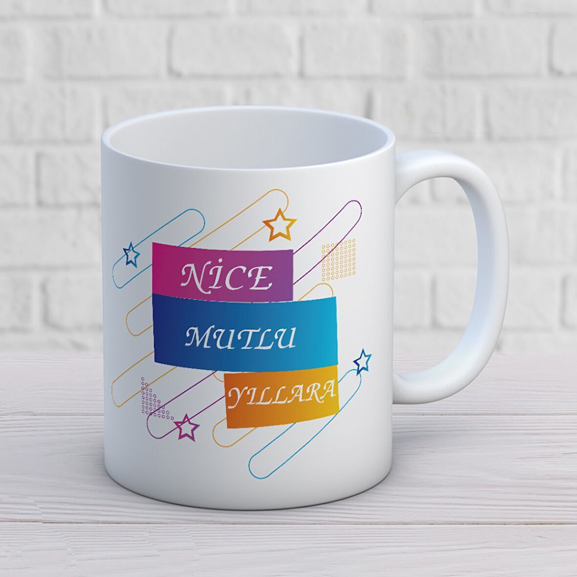 Nice Mutlu Yıllara Yazılı Yılbaşına Özel Hediyelik Kupa Bardak 