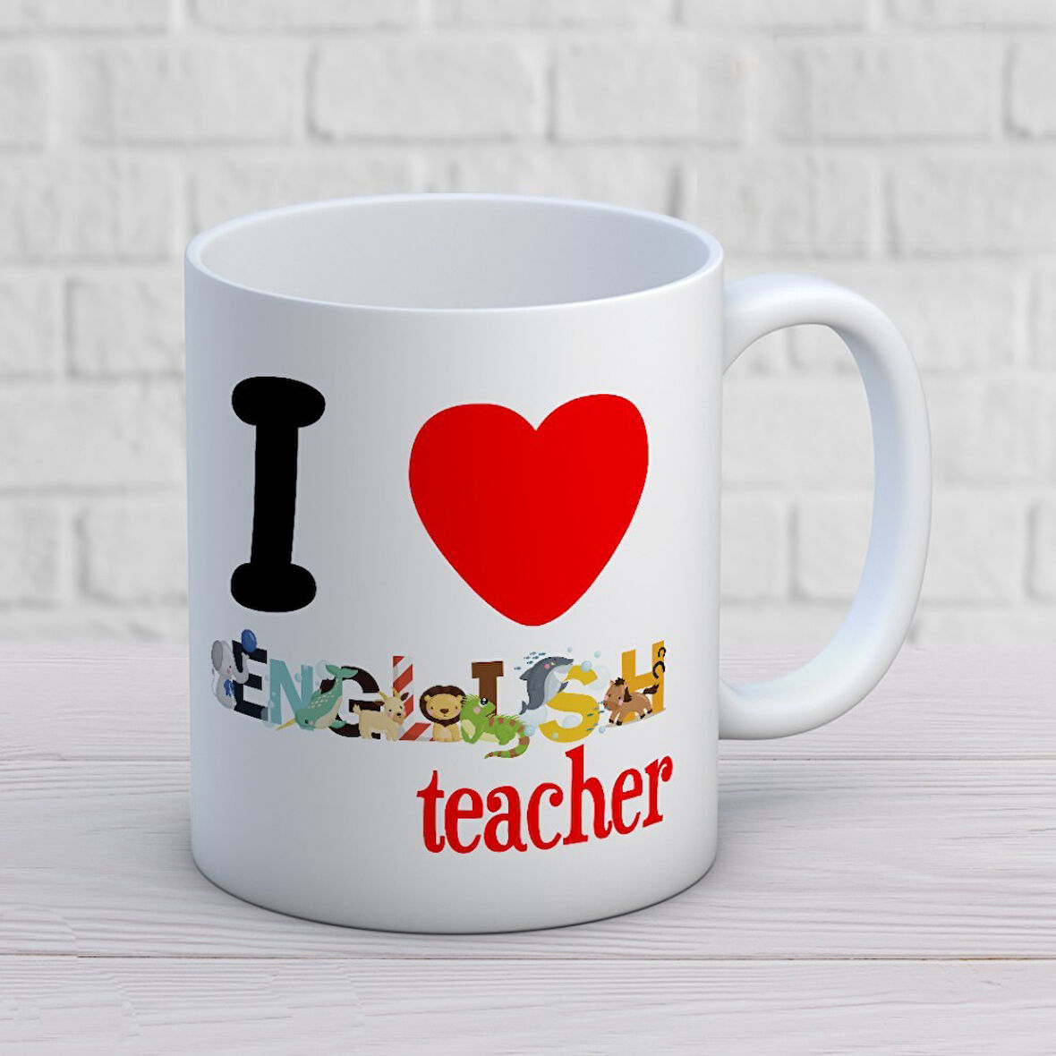 İngilizce Öğretmenlerine Özel Öğretmenler Günü Hediyelik Baskılı Kupa Mod1