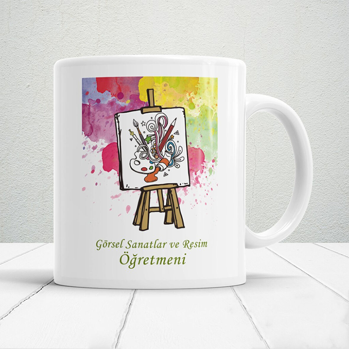 Görsel Sanatlar ve Resim Öğretmenlerine Özel Öğretmenler Günü Hediyelik Baskılı Kupa