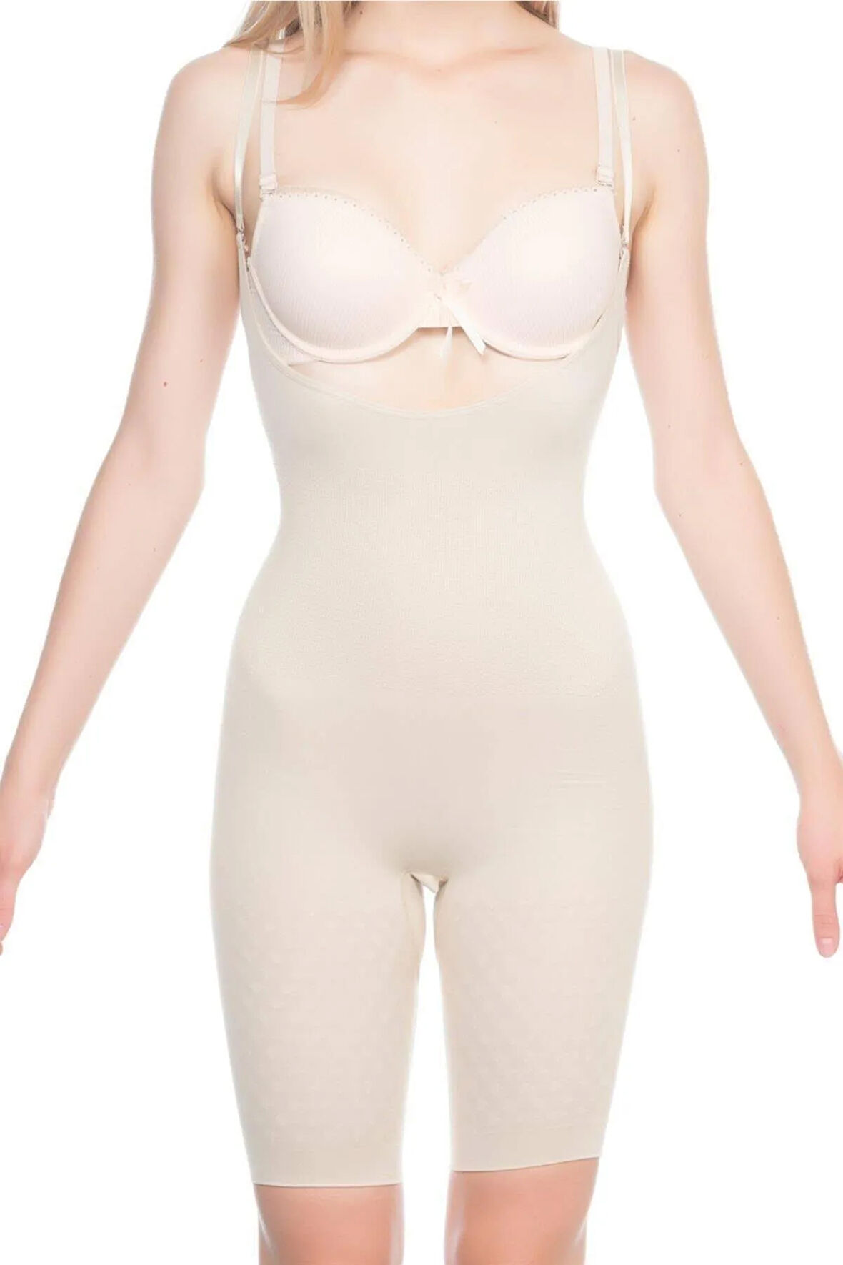 Kadın Seamless Ğöğsü Ve Popo Açık Uzun Paçalı Boxer Boy Korse