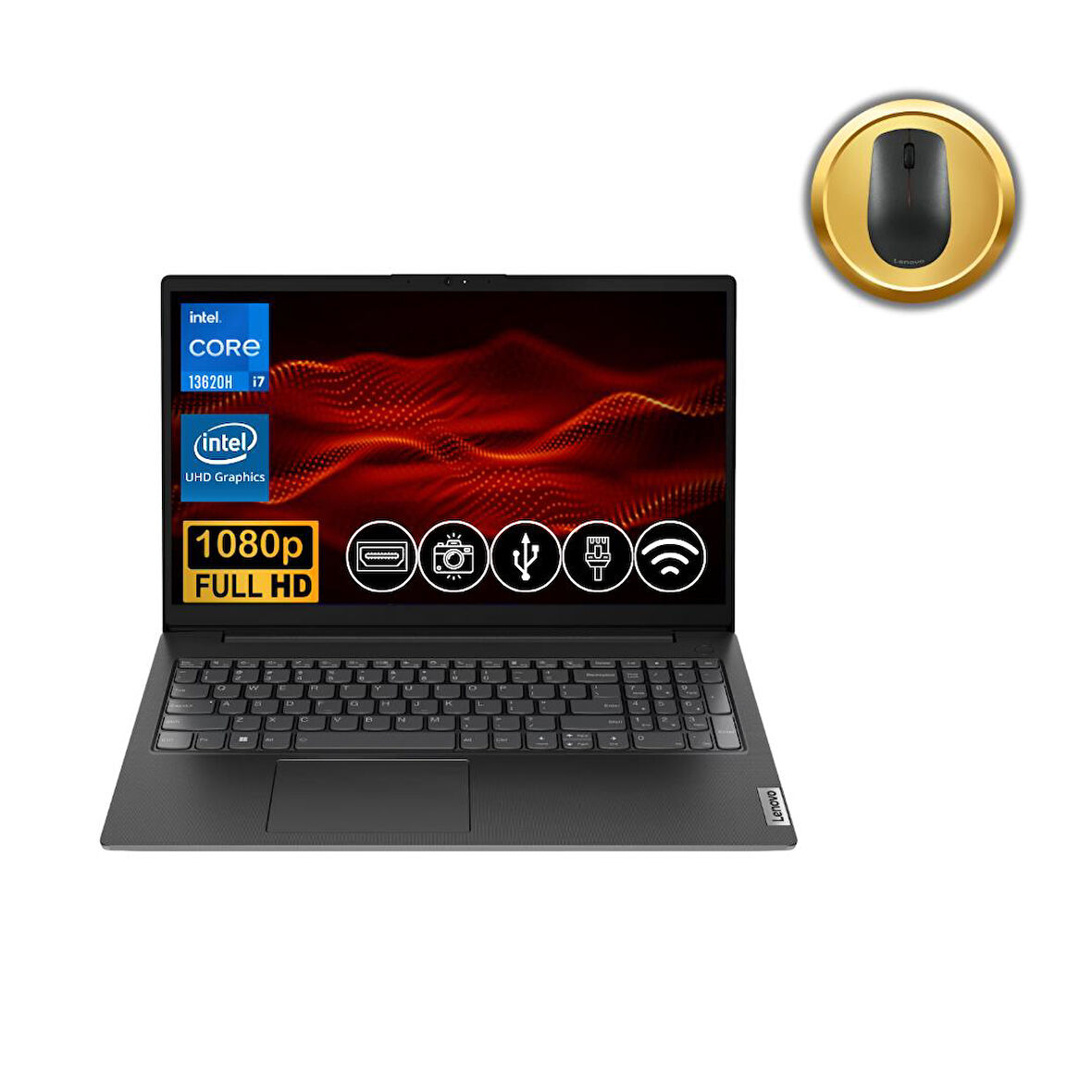 Lenovo V15  i7-13620H 16GB 1TB M.2 SSD 83A100QRTR ATL28  15.6" FDOS Notebook & Mouse