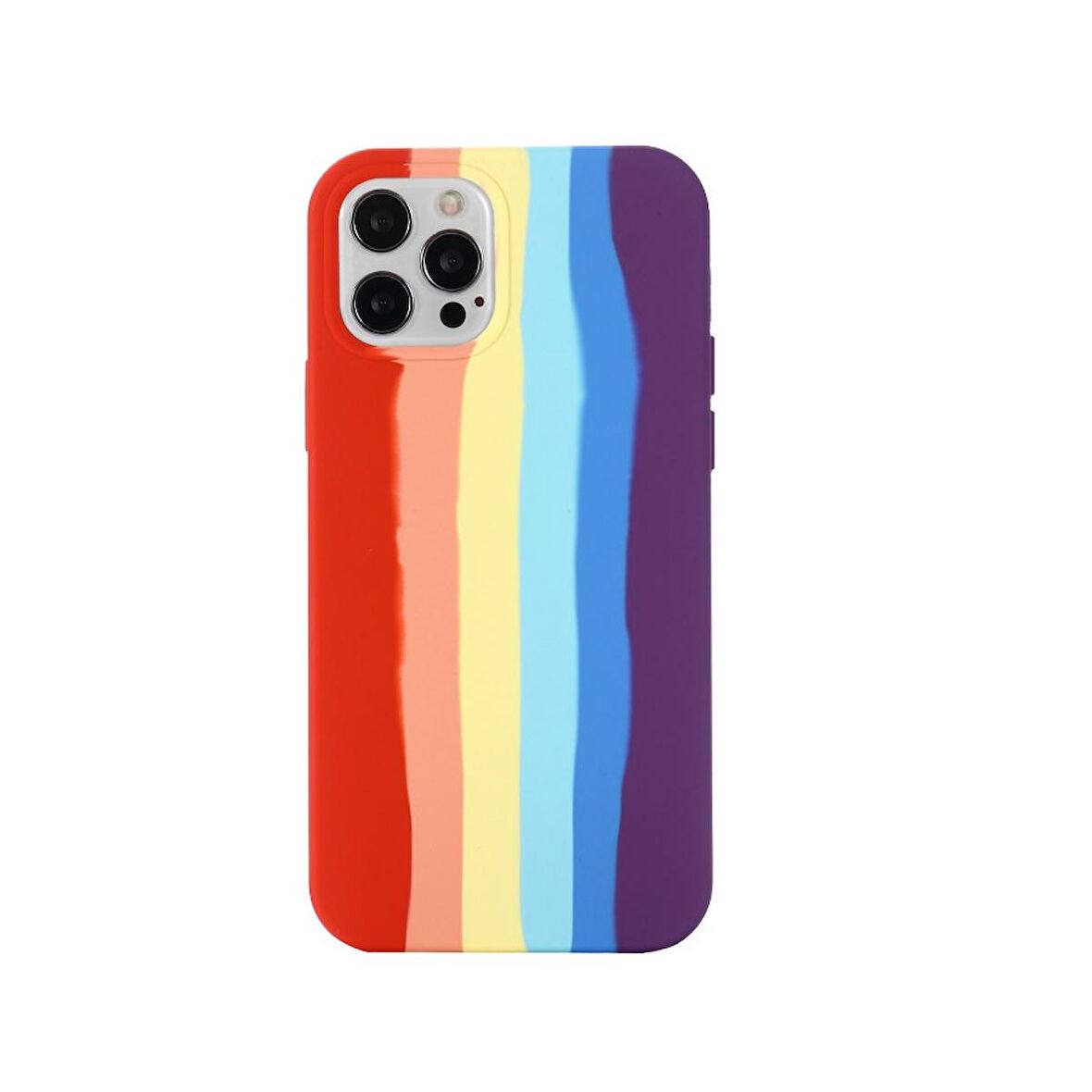 Smcase iPhone 14 Pro Kılıf Gökkuşağı Desenli Lansman Silikon 