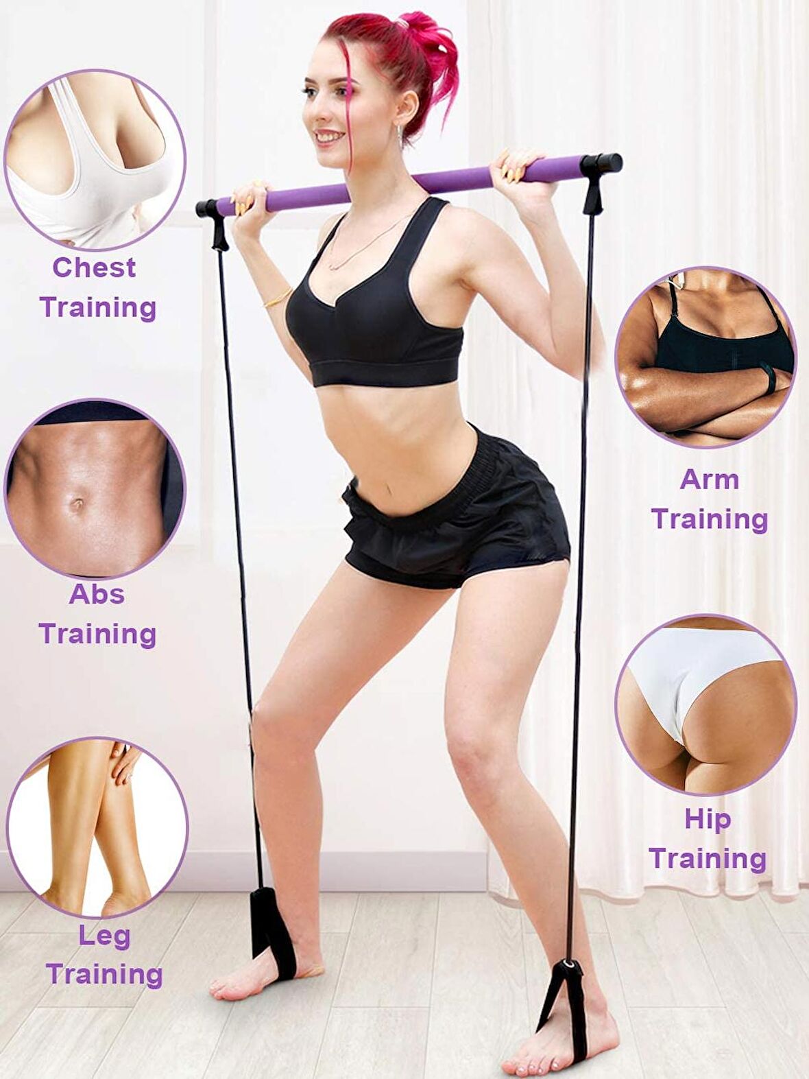 PEKİAL Squat Seti Egzersiz Çubuğu Squat Pilates Barı