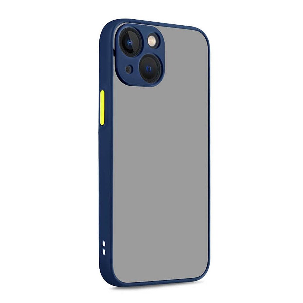 Smcase iPhone 14 Kılıf Kamera Korumalı Renkli Bumper Hux Silikon