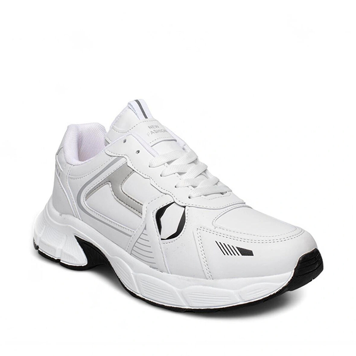 LAMBIRLENT 7450 Üniseks Snekaer Spor Ayakkabı BEYAZ_SİYAH