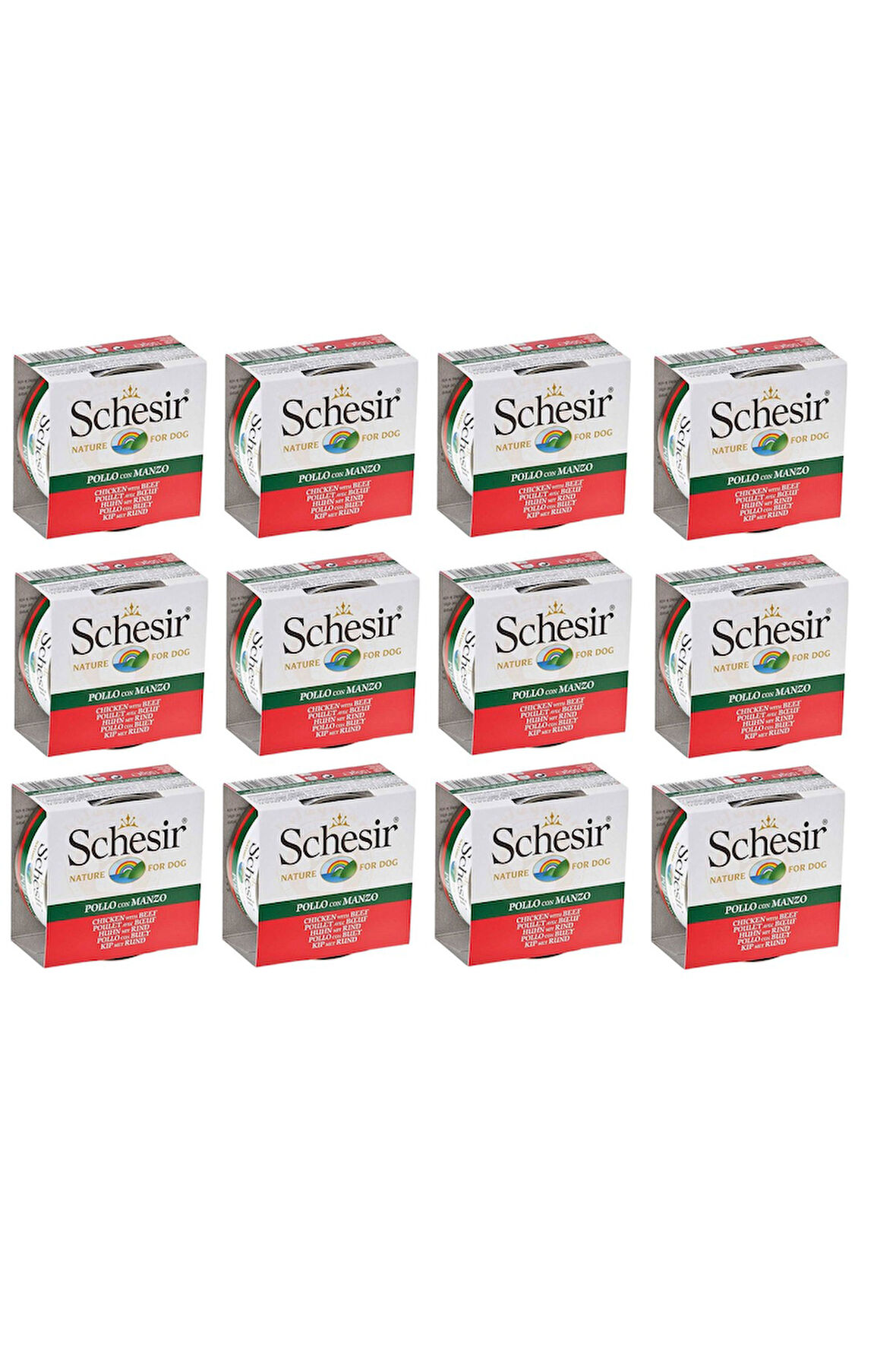 Schesir Sığır Etli Ve Tavuklu Köpek Konservesi 150 Gr. X 12 Adet