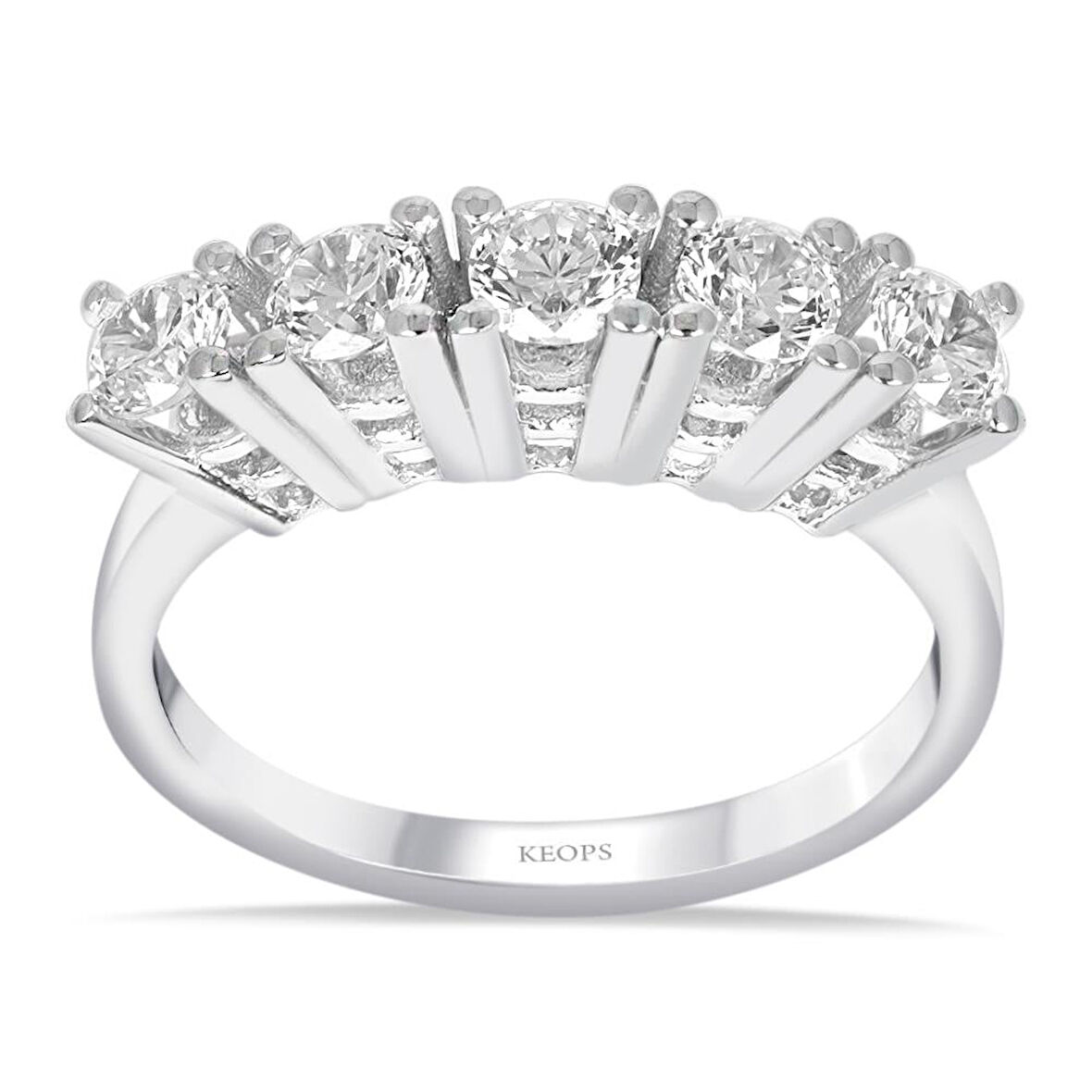 G Renk 0.75 Karat Pırlanta Beştaş Yüzük