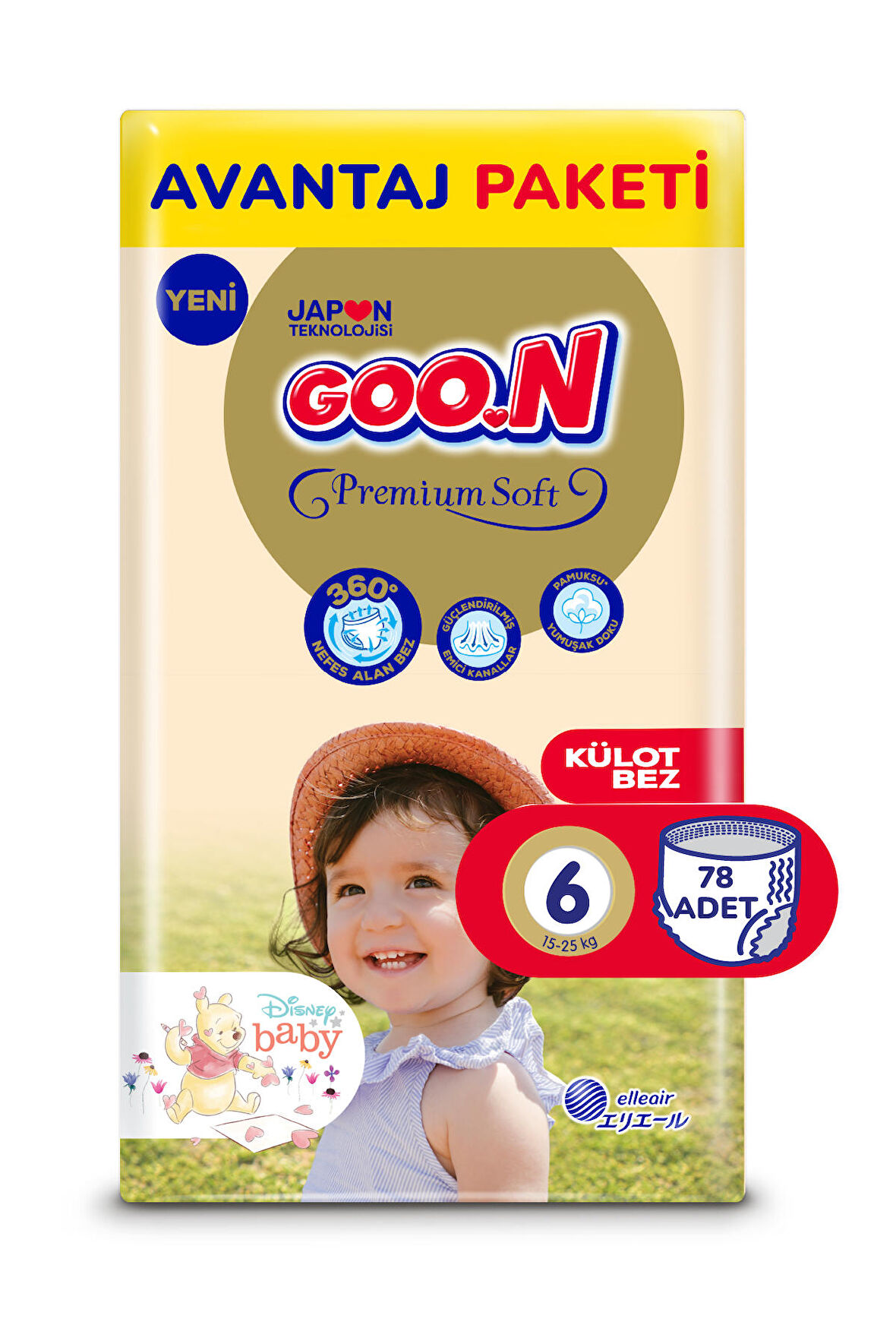 Goo.n Premium Soft 6 Numara Süper Yumuşak Külot Bebek Bezi Avantajlı Paket - 78 Adet