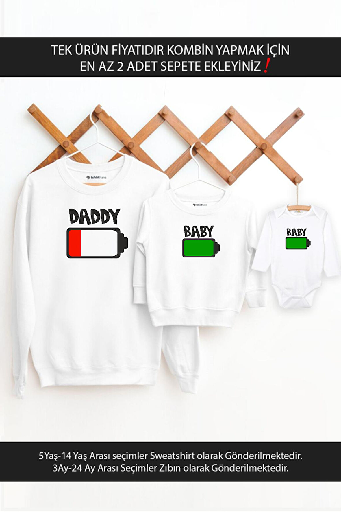 Baba Oğul Kız Daddy Baby(TEK ÜRÜN FİYATIDIR KOMBİN YAPMAK İÇİN EN AZ 2 ADET SEPETE EKLEYİNİZ)