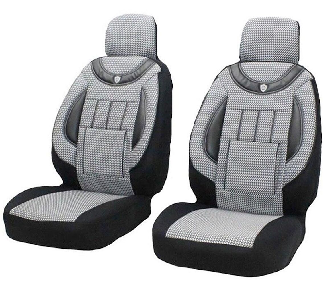 Fiat Doblo Cargo Uyumlu 1+1 Koltuk Kılıfı - GRİ - SİYAH