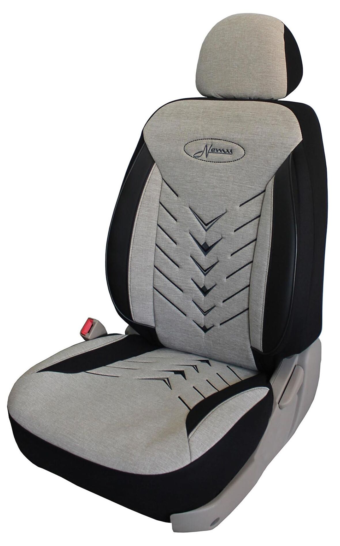 Daewoo Racer Uyumlu Keten Kumaş Oto Koltuk Kılıfı - BEJ-SİYAH
